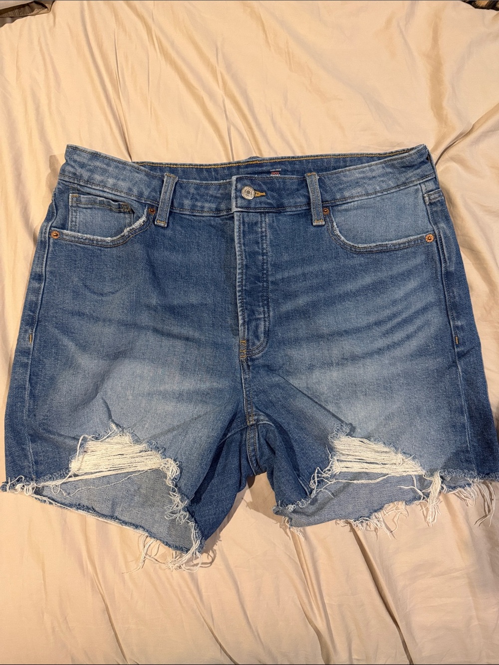 Old Navy Faded Blue Distressed Denim Cutoff Shorts